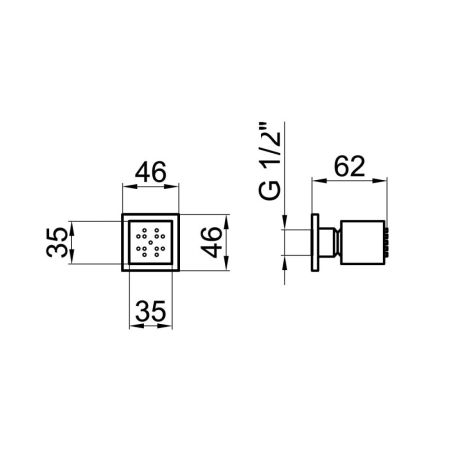 Форсунка гидромассажная Webert AC0333015, хром, артикул AC0333015
