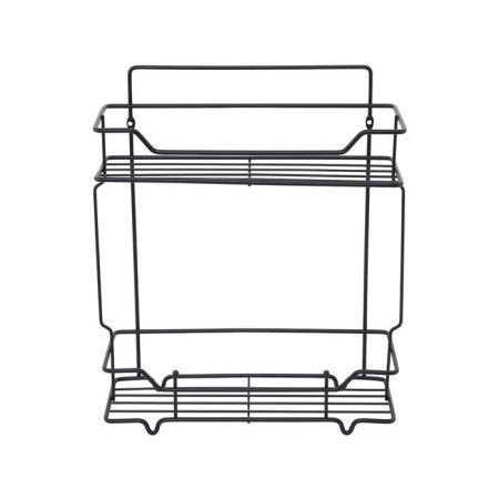 Полка двухъярусная прямая Milardo Grid проволока стальная, чёрный матовый (GRICS2BM44), артикул GRICS2BM44