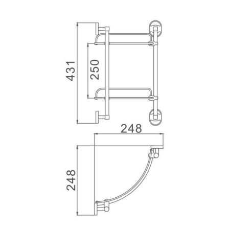Полка стеклянная угловая D-Lin D262100, хром, артикул D262100