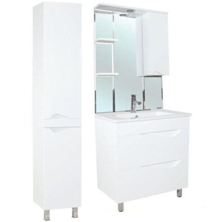 Зеркало со шкафом Bellezza Эйфория 80 R 4916113001017 с подсветкой Белое, артикул 4916113001017