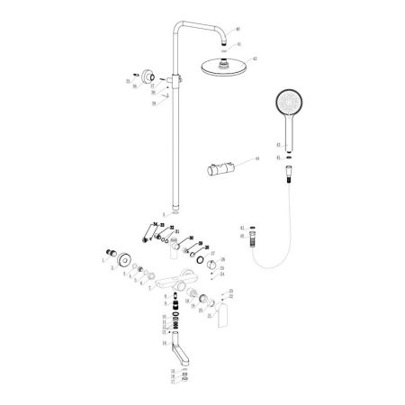 Душевая система Fmark FS8845Q, графит