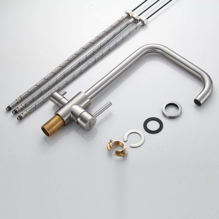 Смеситель для кухни с подключением фильтра воды Raffine F118L, сатин, артикул F118L