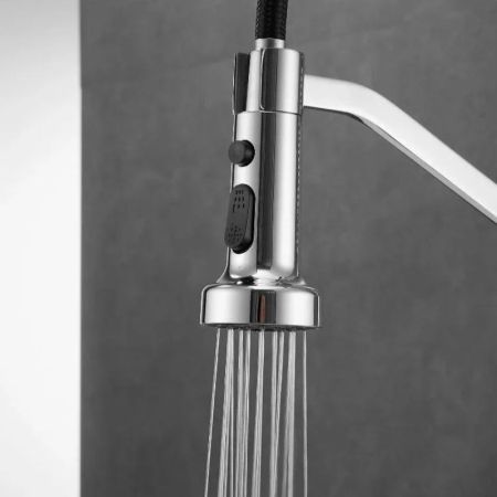 Смеситель для кухни с гибким изливом и режимом душ Haiba HB73826, хром