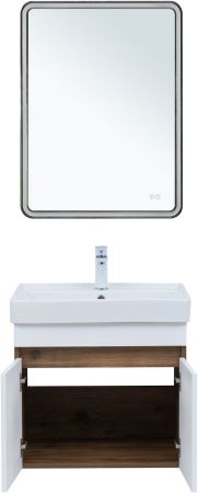 Тумба под раковину Aquanet Оптима 60 дуб рустикальный/белый сатин, артикул 00344791