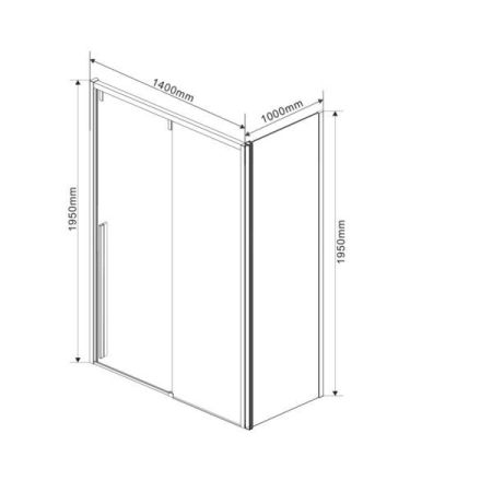 Душевые уголки Vincea Душевой уголок Lugano VSR-1L1014CL-1, 1400*1000, хром, стекло прозрачное, , шт, артикул VSR-1L1014CL-1