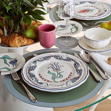 ADJ Круглый плейсмат, D40 см., цвет: небесный/эвкалипт, артикул 0003.50/60