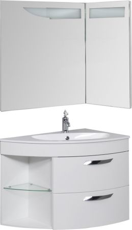 Тумба для ванной без раковины De Aqua Трио 90 Люкс R белая, артикул 00197202