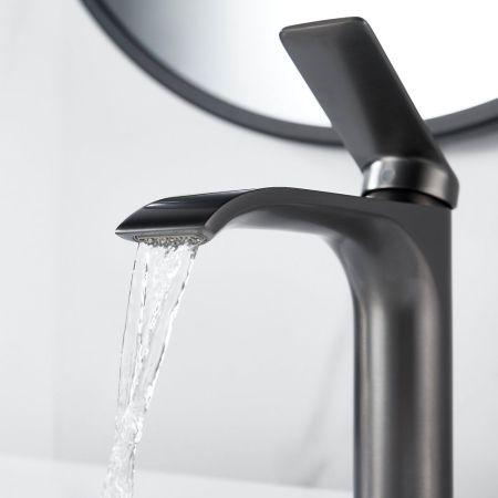 Смеситель для раковины Shevanik S4101T, оружейная сталь