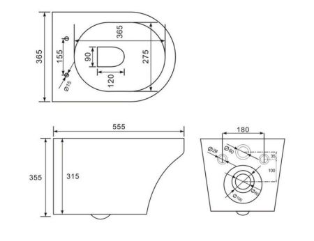FRANZ D RIMLESS
Безободковый подвесной унитаз с горизонтальным выпуском в стену c легкосъемным сиденьем с функцией микролифт в комплекте  
Тип смыва: Каскадный
Размер: 555*365*355mm  
Артикул: EWC700-124W, артикул EWC700-124W