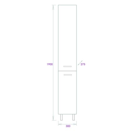 Пенал Onika Коралл 30 напольный, белый, универсальный