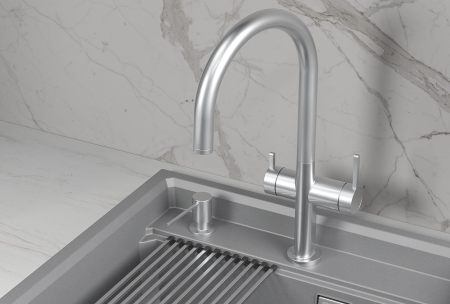 Смеситель для кухни GRANULA (8274, НЕРЖ), артикул 8274, НЕРЖ