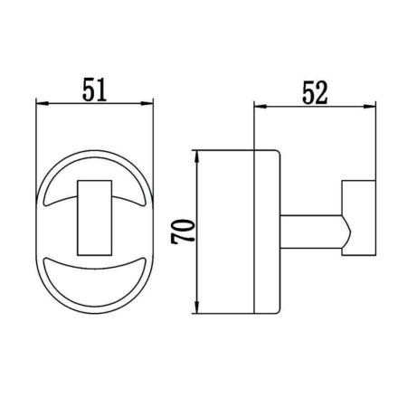 Крючок для ванной комнаты Savol S-007053, хром, артикул S-007053