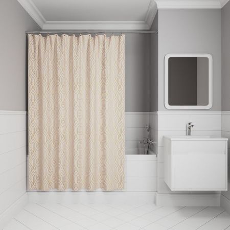 Штора для ванной IDDIS Base 200x180 см, Полиэстер, розовый (BG01P18i11), артикул BG01P18i11