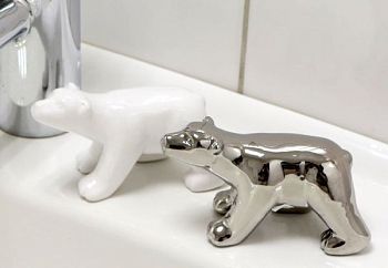 Casablanca, фигурка керамическая "Белый медведь", цвет серебристый