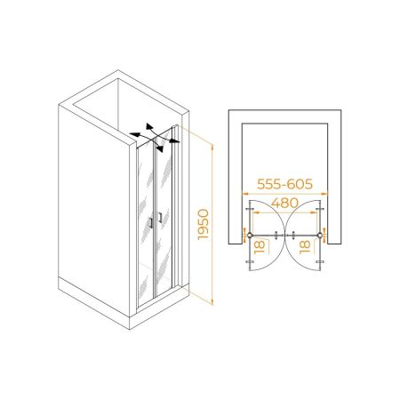 Душевая дверь RGW PA-104B (600), артикул 060810406-14