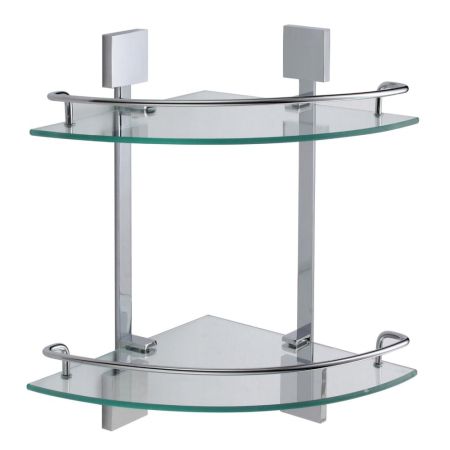 Полка угловая стеклянная Savol S-065322A, хром, артикул S-065322A