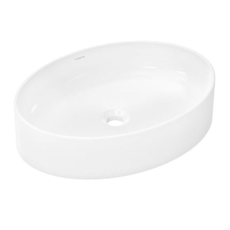 Раковина, Hansgrohe, Xuniva D, ширина, мм-550, глубина, мм-400, высота, мм-130, тип установки-накладной (настольный), отверстия для смесителя-отсутствуют, без перелива, материал-керамика, крепления в комплекте, цвет-белый, артикул 60165450