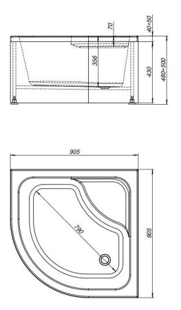 Душевой поддон Aquanet Optimal 90х90 с сиденьем, артикул 00293351