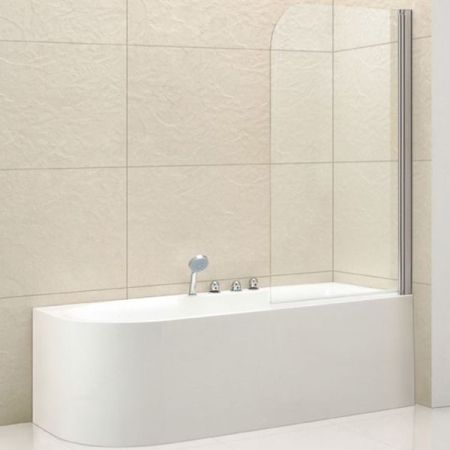 Шторка на ванну Cezares Eco V-1 80 профиль Хром стекло прозрачное