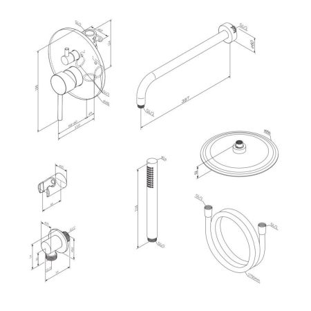 936520300 Scandinavian Pure встраиваемая душевая система со смесителем для душа, черный
