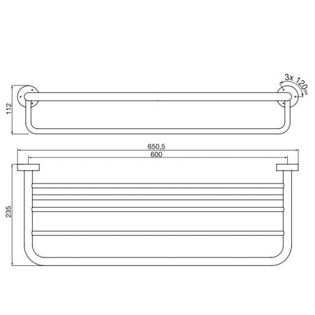EMCO Rondo2 Полотенцедержатель с полочкой, 600мм, цвет хром
