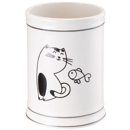 Стакан для зубных щеток Fora Happy Cats FOR-HC044 Черно-белый