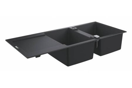 Мойка GROHE K500 с 2 чашами, 1160 x 500 мм, черный гранит (31647AP0)