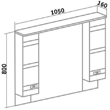 Зеркало со шкафом Runo Турин 105 4620750026721 с подсветкой Белое