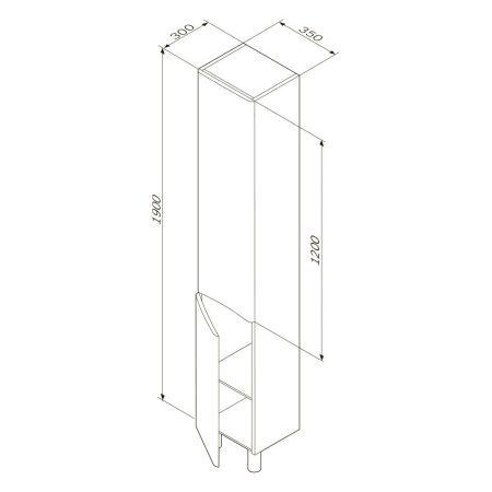 M80CSR0356WG Like, шкаф-колонна, напольный, правый, 35 см, двери, белый, глянец, ш, артикул M80CSR0356WG