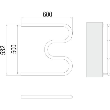 Полотенцесушитель водяной Terminus М-образный (1") БШ 50х60, артикул 4620768880933