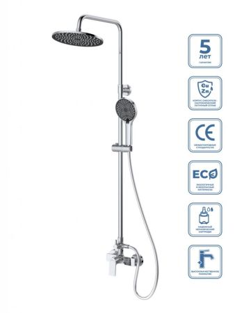 MARINO Душевая стойка со смесителем, хром MARINO-DOCM-CRM, артикул MARINO-DOCM-CRM