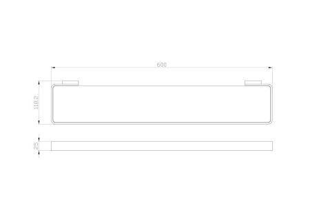 Стеклянная полка для ванной WONZON & WOGHAND LOTTE, Темный графит (WW-8327A-BGM), артикул WW-8327A-BGM