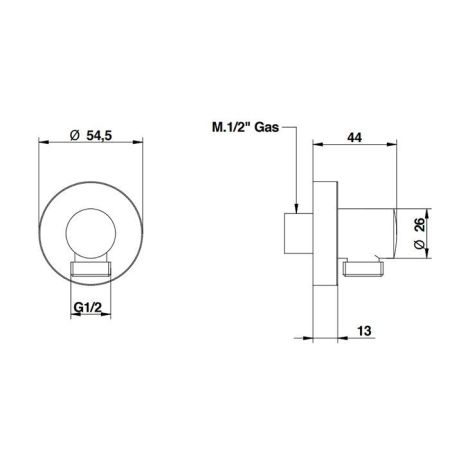 Bongio Водоотвод круглый с розеткой, цвет матированное золото