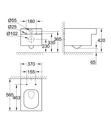 Готовый набор для туалета GROHE Cube Ceramic (NW0040)