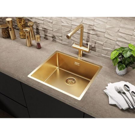 Кухонная мойка Grandex Aqua Optima 5010861, золото, артикул 5010861
