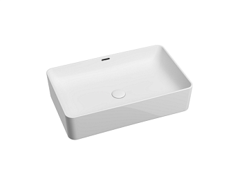 Умывальник чаша накладная прямоугольная со сливом переливом Элемент (Element) 605x385x140мм