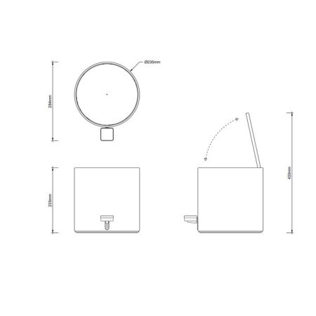 Decor Walther TE 50 MINI Ведро с педалью, цвет белый, артикул 0615450