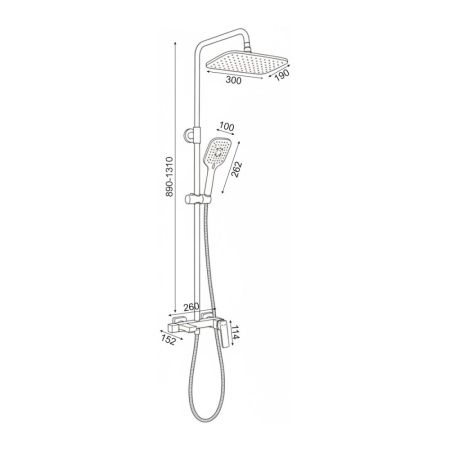 Душевая система Maretti Torino-GR TR21RYN323, графит, артикул TR21RYN323