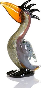 Casablanca, фигурка стеклянная "Пеликан", цвет коричнево-кремовый