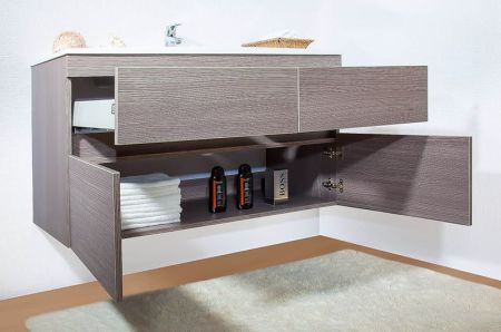 Тумба под раковину Бриклаер Мадрид 110 подвесная светлая лиственница