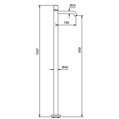 Fantini Nostromo Смеситель для раковины, напольный, без донного клапана, излив 190мм, (наружняя часть), цвет: хром, артикул 50 02 E936B