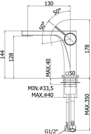 Смеситель для раковины Paffoni Rock RO071CR, артикул RO071CR