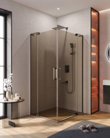 SLIDER-AH-2-70/80-100/110-GRIGIO-BORO Душевой уголок, артикул SLIDER-AH-2-70/80-100/110-GRIGIO-BORO