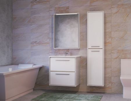 Зеркальный шкаф Raval Frame 60 с подсветкой Белый, артикул Fra.03.60/W