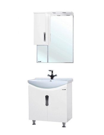 Зеркало со шкафом Bellezza Лагуна 65 4612110002018 с подсветкой L Белое