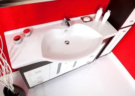 Тумба под раковину Бриклаер Бали 120 венге/белый глянец, артикул 4627125411892