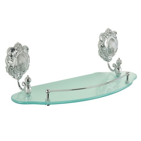 CLEOPATRA Полка c галереей, L40 см, стекло матовое/хром, артикул 16665