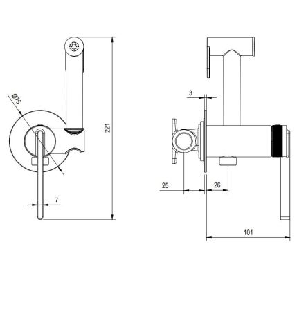 Гигиенический душ DQ Bonn встраиваемый (DA1704507), артикул DA1704507