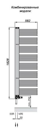 Водяной полотенцесушитель Zehnder Yucca Cover YPR-180-60 Белый правый, артикул YPR-180-60