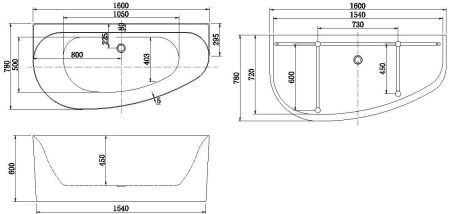 Акриловая ванна Allen Brau Priority 5 В 160x78 2.31005.20B, артикул 2.31005.20B